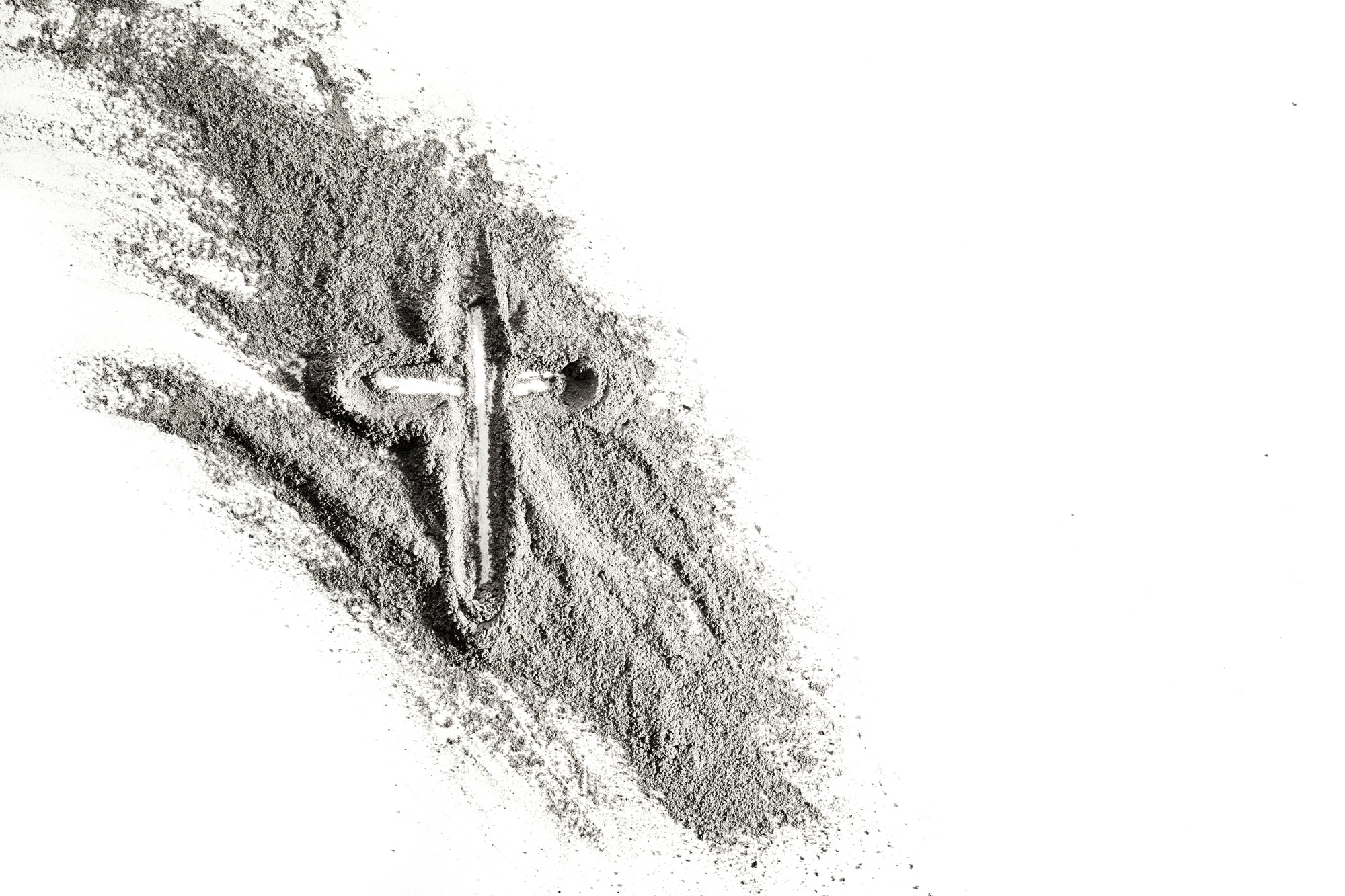 Cross in Ashes. Ash Wednesday