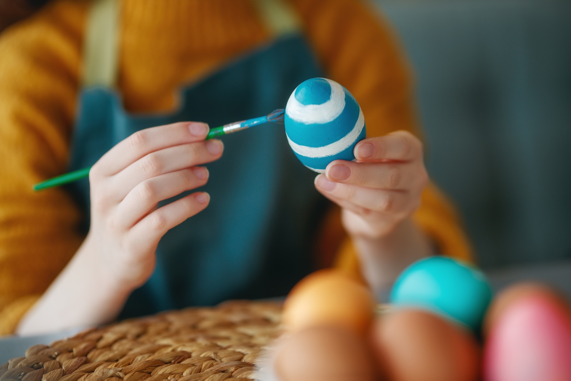 family preparing for Easter